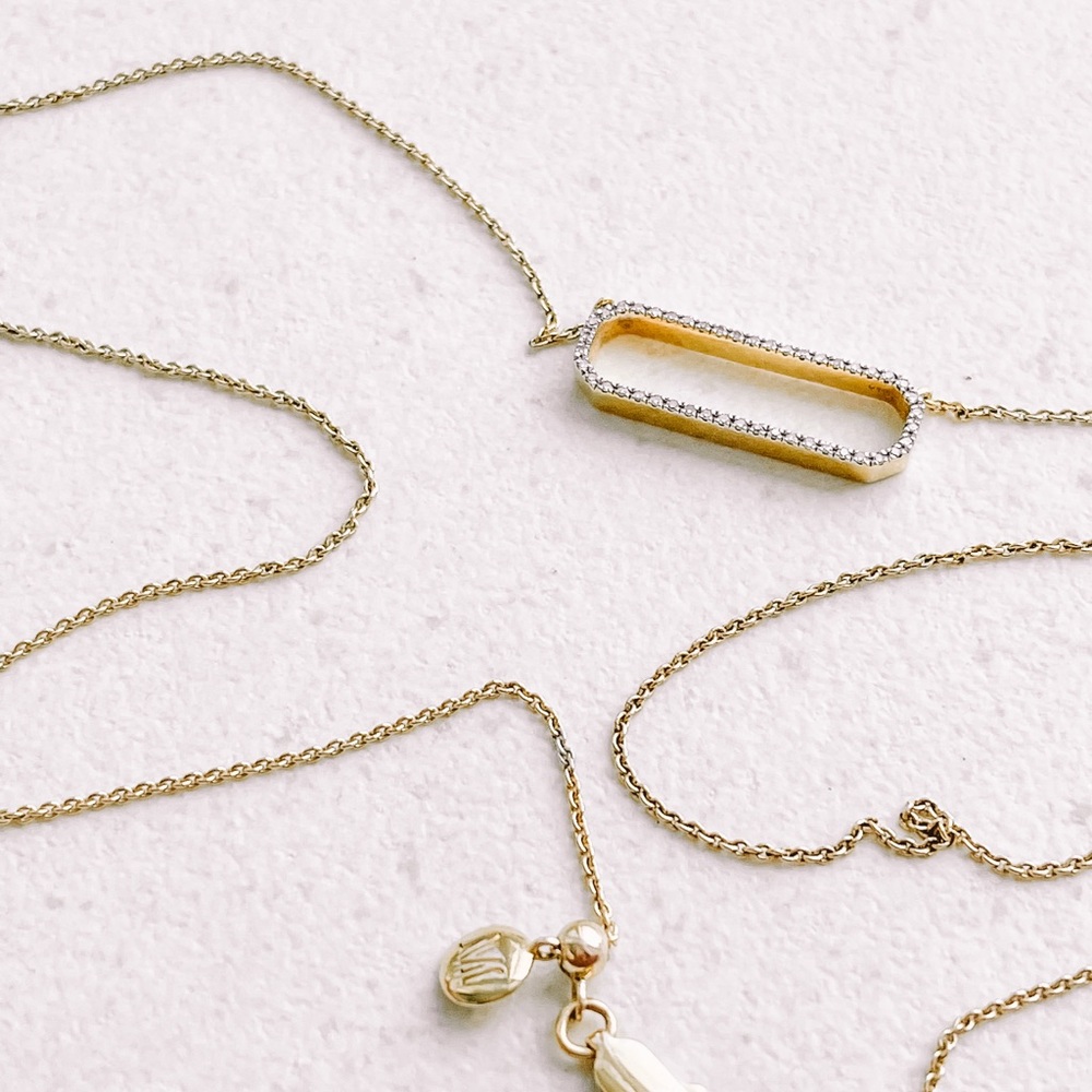 MONICA VINADER Naida Diamond Necklace, Yellow Gold